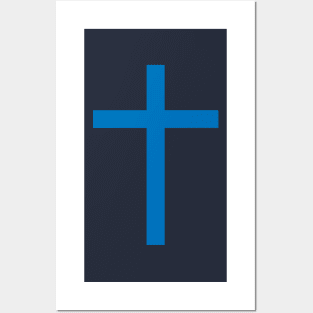 Latin cross (blue) Posters and Art